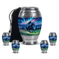 thumbnail image 1 of Yatskia Horse Polo with Mountains Little Memorial Keepsake Urns for Human Ashes Adult Female, Large Cremation Burial Urn for Ashes Adult Male, (Monar 10 Inch and 3 Inch), 1 of 8
