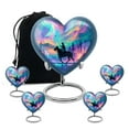 thumbnail image 1 of Yatskia Horse Polo with Northern Lights Large Heart Memorial Urns for Human Ashes Adult Brother and Sister, Mini Cremation Keepsake Urn for Ashes Adult Male, (Heart 8 Inch and 3 Inch), 1 of 8