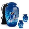 thumbnail image 1 of Yatskia Ice Hockey Girl Little Funeral Keepsake Urns for Human Ashes Adult Man, Large Cremation Urn for Ashes for Women, (Classic 10 Inch and 3 Inch), 1 of 8