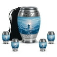 thumbnail image 1 of Yatskia Jesus with Blue Clouds Mini Funeral Keepsake Urns for Human Ashes Adult Mother and Father, Large Cremation Burial Urn for Ashes Adult Male, (Monar 10 Inch and 3 Inch), 1 of 8