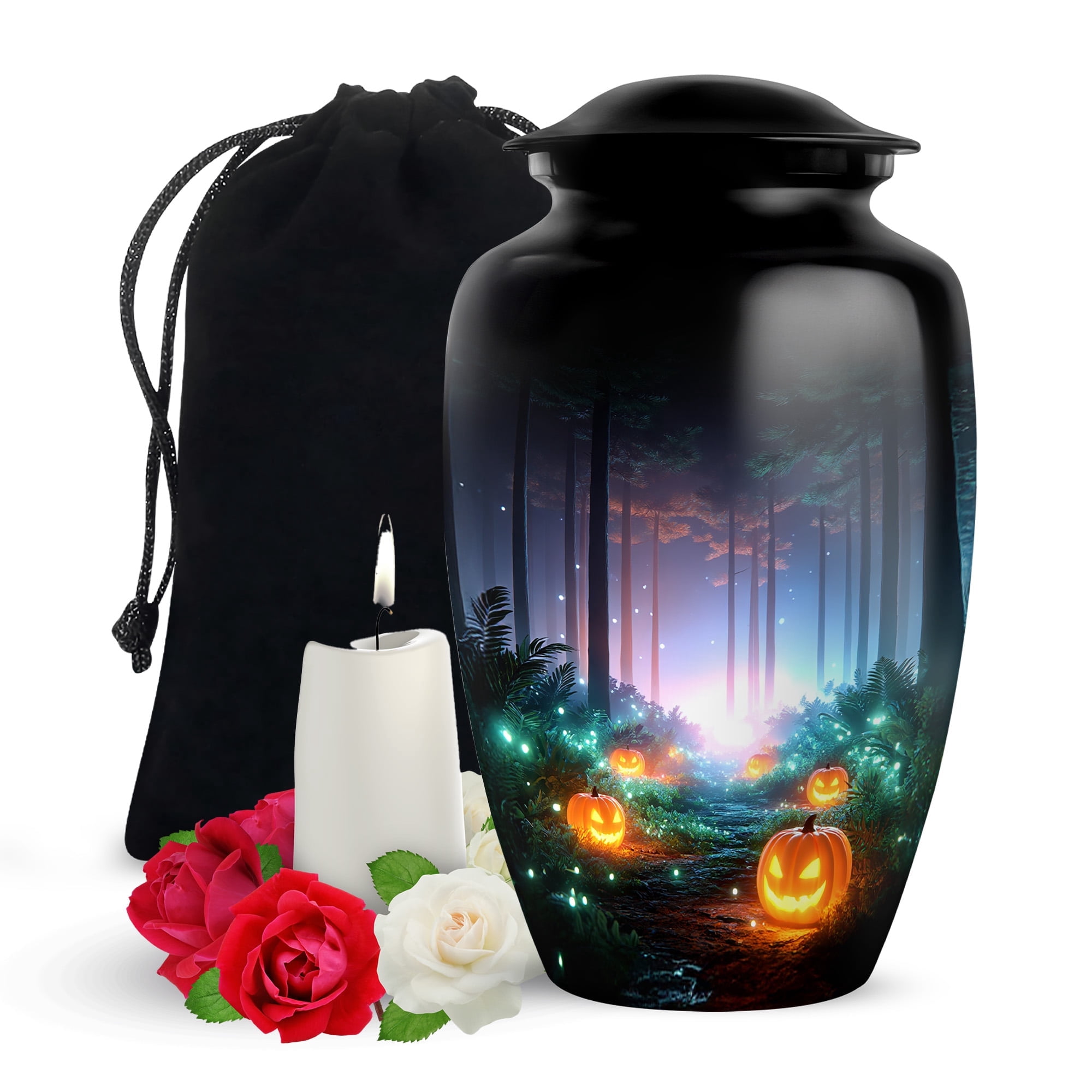 Yatskia Jungle Halloween Funeral Burial Urns for Human Ashes Adult Men and Women, Decorative Cremation Urn for Ashes Adult Male and Female, (Classic Large, 10 Inch)