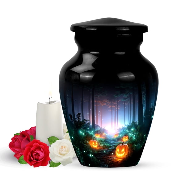 Yatskia Jungle Halloween Little Cremation Burial Urns for Human Ashes Adult Man, Decorative Small Urns for Human Ashes Keepsake, (Classic Pack of 1, 3 Inch)