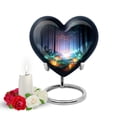 thumbnail image 1 of Yatskia Jungle Halloween Mini Memorial Keepsake Urns for Human Ashes Adult Brother and Sister, Little Funeral Burial Urn for Ashes Adult Male, (Heart Pack of 1, 3 Inch), 1 of 8