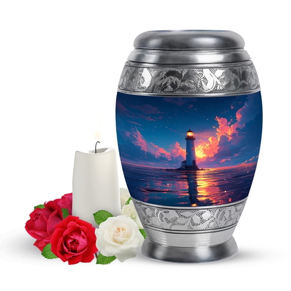 Yatskia Lighthouse Sea Small Cremation Urns for Human Ashes Keepsake Adult Male and Female, Mini Memorial Urn for Adult Ashes, (Monar 3 Inch, Pack of 1)