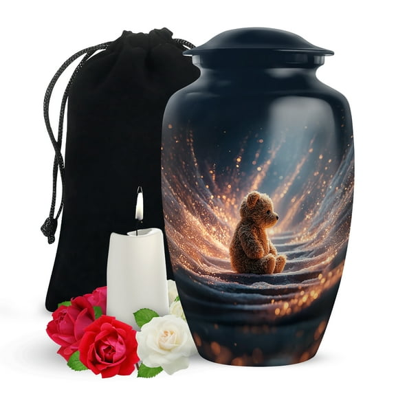Yatskia Little Teddy Bear Urns for Human Ashes Adult Male and Female, Large Cremation Urn for Adult Ashes, (Classic Large, 10 Inch)
