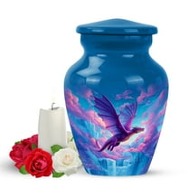 Yatskia Majestic Purple Dragon Small Cremation Urn for Adult Ashes, Mini Funeral Keepsake Urns for Human Ashes Adult, (Classic Pack of 1, 3 Inch)
