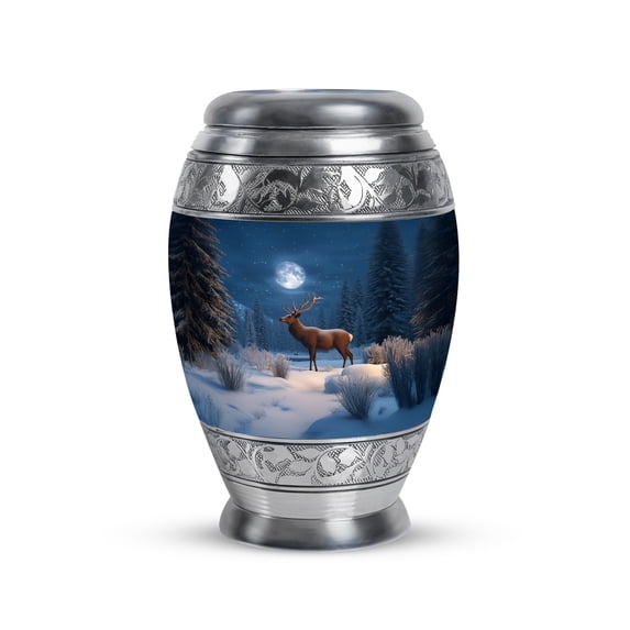 Yatskia Moonlit Deer Small Urns For Human Ashes Keepsake, Cremation Urns For Human Ashes Male & Female, (Monar 3 Inch, Pack of 1)