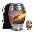 thumbnail image 1 of Yatskia Mountain Tiger Small Urns for Human Ashes Keepsake Adult Male and Female, Large Funeral Urn for Adult Ashes Dad, (Monar 10 Inch and 3 Inch), 1 of 8