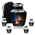 thumbnail image 1 of Yatskia Night Campfire Decorative Large Funeral Burial Urn for Ashes Adult Mother and Father, Little Cremation Urns for Human Ashes Adult Female, (Tasty 10 Inch and 3 Inch), 1 of 8