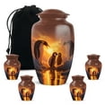 thumbnail image 1 of Yatskia Penguin Family at Sunset Mini Memorial Keepsake Urns for Human Ashes Adult Mom and Dad, Large Funeral Purple Urn for Ashes Adult Male, (Classic 10 Inch and 3 Inch), 1 of 8