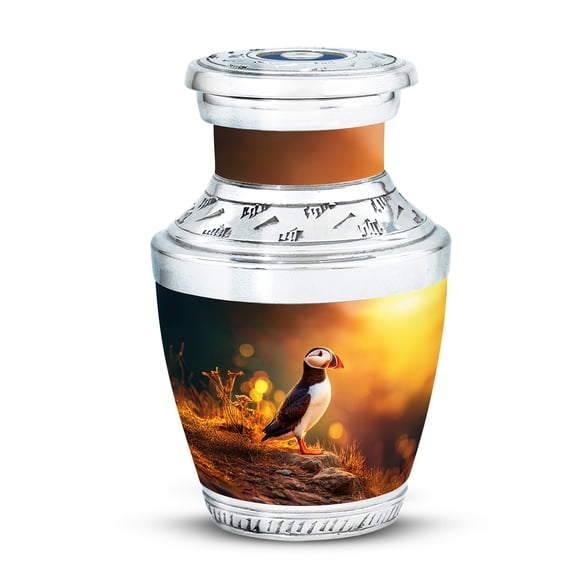 Yatskia Puffin Urn for Ashes Adult Male, Small Urns for Human Ashes Keepsake, Cremation Burial Urn for Ash, (Tasty Pack of 1, 3 Inch)