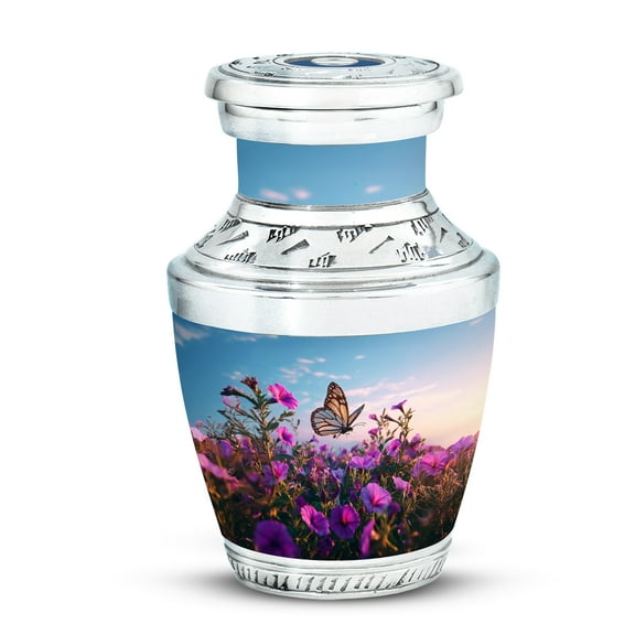 Yatskia Purple Petunia Urns for Human Ashes Adult Female, Mini Memorial Urn for Ashes Adult Male, Decorative Urns for Human Ash, (Tasty Pack of 1, 3 Inch)