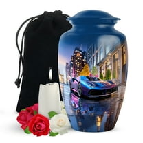 Yatskia Racing Car Decorative Memorial Urns for Human Ashes Adult Men and Women, Large Funeral Urn for Adult Ashes, (Classic Large, 10 Inch)