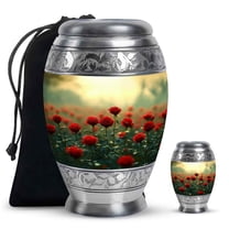 Yatskia Red Rose Urns For Human Ashes Adult Female & Male, Burial Urns For Adult Human Ashes, (Monar 10 Inch and 3 Inch)