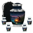 thumbnail image 1 of Yatskia Riverside Campfire Large Funeral Burial Urns for Human Ashes Adult Mother and Father, Little Cremation Keepsake Urn for Ashes Adult Male, (Tasty 10 Inch and 3 Inch), 1 of 8