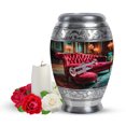 thumbnail image 1 of Yatskia Silver Trumpet at Red Cushion Mini Funeral Keepsake Urn for Ashes Adult Mother and Father, Small Cremation Burial Urns for Human Ashes Adult Female, (Monar Pack of 1, 3 Inch), 1 of 8