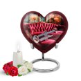 thumbnail image 1 of Yatskia Silver Trumpet at Red Cushion Small Funeral Keepsake Urn for Ashes Adult Mother and Father, Mini Memorial Burial Urns for Human Ashes Adult Female, (Heart Pack of 1, 3 Inch), 1 of 8