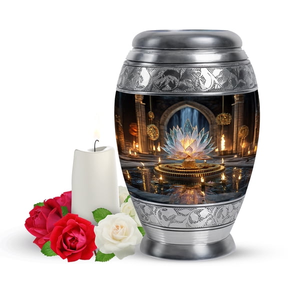 Yatskia Sparkling Lotus Little Cremation Keepsake Urn for Ashes Adult Men and Women, Small Funeral Burial Urns for Human Ashes Adult Female, (Monar Pack of 1, 3 Inch)