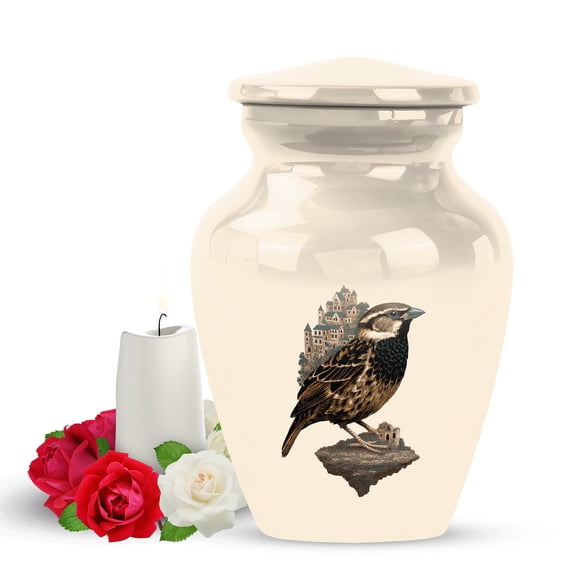 Yatskia Sparrow Small Urns for Human Ashes Keepsake, Cremation Burial Urn for Ashes Adult Male, Mini Memorial Urns for Human Ash Adult Female, (Classic Pack of 1, 3 Inch)