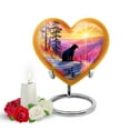 thumbnail image 1 of Yatskia Sunset Bear Small Funeral Urn for Adult Ashes Male and Female, Mini Memorial Keepsake Urns for Human Ashes Adult, (Heart Pack of 1, 3 Inch), 1 of 2