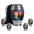 thumbnail image 1 of Yatskia Sunset Fishing Urns for Human Ashes Adult Female, Funeral Burial Urn for Ashes Adult Male, Mini Memorial Keepsake Urns for Human Ash, (Monar 10 Inch and 3 Inch), 1 of 8