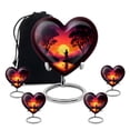 thumbnail image 1 of Yatskia Sunset Fishing Urns for Human Ashes Adult Man, Mini Cremation Urn for Ashes for Women, Large Burial Urn for Adult Ash, (Heart 8 Inch and 3 Inch), 1 of 8