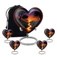 thumbnail image 1 of Yatskia Sunset Halloween Urn for Human Ashes Adult Mother and Father, Small Urn for Ashes for Women, Large Burial Urn for Adult Ash, (Heart 8 Inch and 3 Inch), 1 of 8