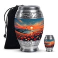thumbnail image 1 of Yatskia Sunset Lighthouse Decorative Large Cremation Urns for Human Ashes Adult Male and Female, Small Memorial Urn for Ashes Adult, (Monar 10 Inch and 3 Inch), 1 of 8