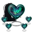 thumbnail image 1 of Yatskia Telescope Northern Lights Urns for Human Ashes Adult Female, Decorative Urns for Human Ash, Cremation Burial Urn for Ashes Adult Male , (Heart 8 Inch and 3 Inch), 1 of 8