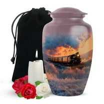 Yatskia Train Large Funeral Urns for Human Ashes Adult Mother and Father, Decorative Memorial Urn for Ashes Adult Dad, (Classic Large, 10 Inch)