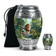 thumbnail image 1 of Yatskia Tropical Forest Lion Decorative Large Cremation Urns for Human Ashes Adult Male and Female, Small Memorial Urn for Ashes Adult, (Monar 10 Inch and 3 Inch), 1 of 8