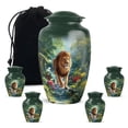 thumbnail image 1 of Yatskia Tropical Forest Lion Little Keepsake Urn for Ash Adult Mom and Dad, Large Cremation Urns for Human Ashes Adult Men and Women, (Classic 10 Inch and 3 Inch), 1 of 2