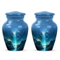 thumbnail image 1 of Yatskia Waterfall with Butterflies Small Urns for Human Ashes Keepsake Adult Brother and Sister, Little Funeral Keepsake Urn for Ashes Adult Male, (Classic Pack of 2, 3 Inch), 1 of 8