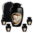 thumbnail image 1 of Yatskia White Cat Large Funeral Burial Urns for Human Ashes Adult Brother and Sister, Small Urns for Human Ashes Keepsake Adult Male and Female, (Classic 10 Inch and 3 Inch), 1 of 8
