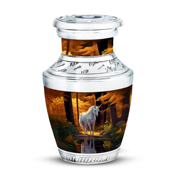 Yatskia White Unicorn Little Funeral Urns for Human Ashes Adult Male and Female, Small Keepsake Urn for Ashes Adult, (Tasty Pack of 1, 3 Inch)