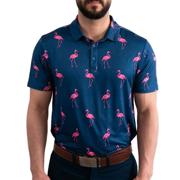 Yatta Golf Mens Standout Performance Short Sleeve Golf Polo Shirt (Classy Mingo, Large)