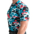 thumbnail image 1 of Yatta Golf Mens Standout Performance Short Sleeve Golf Polo Shirt (Prismatic, X-Large), 1 of 4