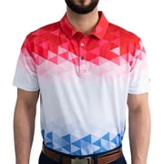 Yatta Golf Mens Standout Performance Short Sleeve Golf Polo Shirt The US Polo, Medium