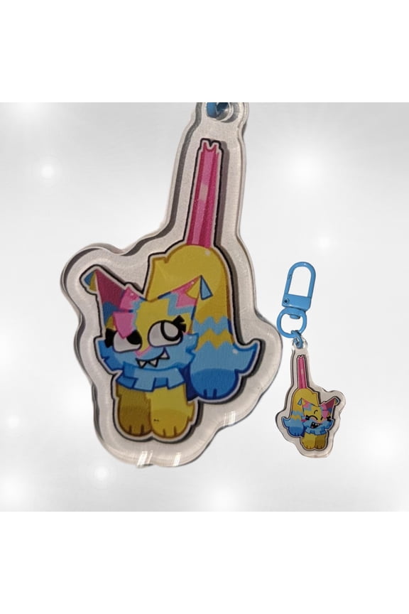 Yatta Keychain From Dandy's World, 2.5 in Keychain, Fan-art, Roblox Game, Yatta the Pinata (1 keychain)