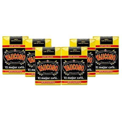 Yaucono Coffee, Arabica Ground Medium Roast Bagged, Puerto Rico, 14 Ounce (Pack of 6)