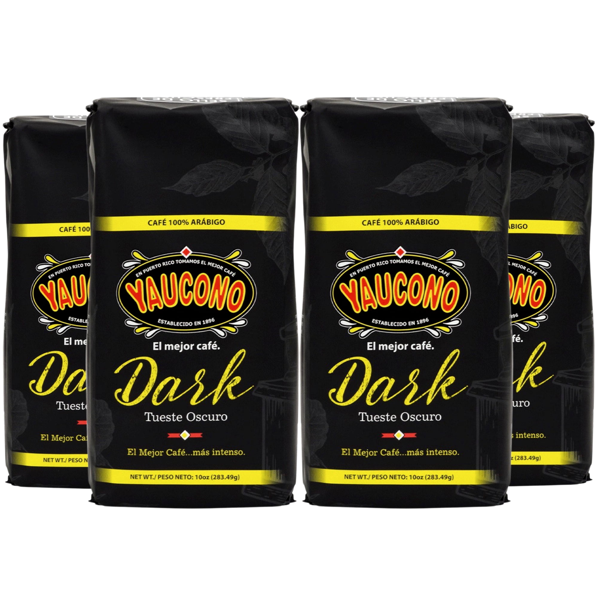 Yaucono Dark Roast Ground Coffee, 100% Arabica, 10 Ounce (Pack of 4)