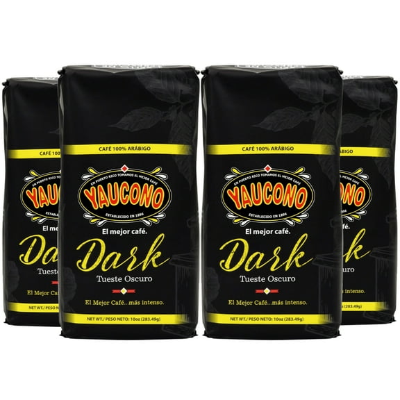Yaucono Dark Roast Ground Coffee, 100% Arabica, 10 Ounce (Pack of 4)