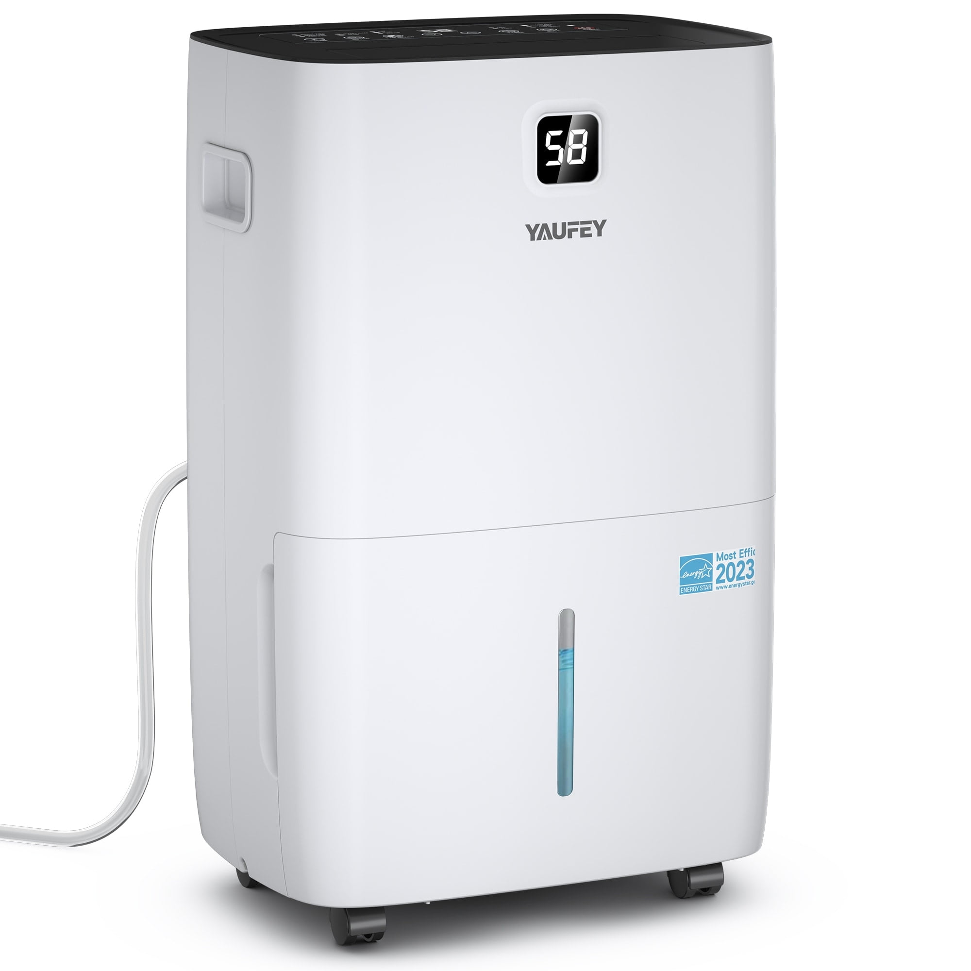 Yaufey 150 Pints White Plastic Whole House Dehumidifier with Humidistat