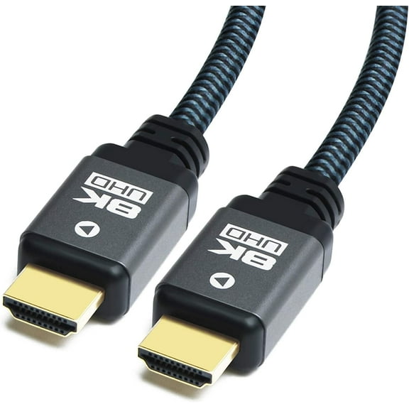 Yauhody 8K HDMI 2.1 Cable 20ft, 48Gbps Ultra High Speed Heavy Duty Nylon Braided HDMI 2.1 Cord, Real 8K@60Hz, 10K, 4K@144Hz, 4K@120Hz, eARC, HDCP 2.2 & 2.3, Dynamic HDR, 3D for Monitor, TV (20 Feet)