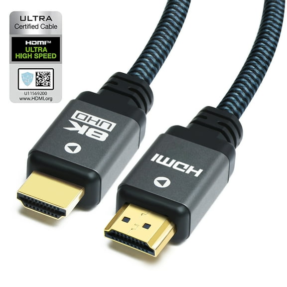 Yauhody 8K HDMI 2.1 Certified Cable 6ft, 48Gbps Ultra High Speed Heavy Duty Nylon Braided HDMI 2.1 Cord, Real 8K@60Hz, 10K, 4K@144Hz, 4K@120Hz, eARC, HDCP 2.2 & 2.3, Dynamic HDR,for Monitor, TV