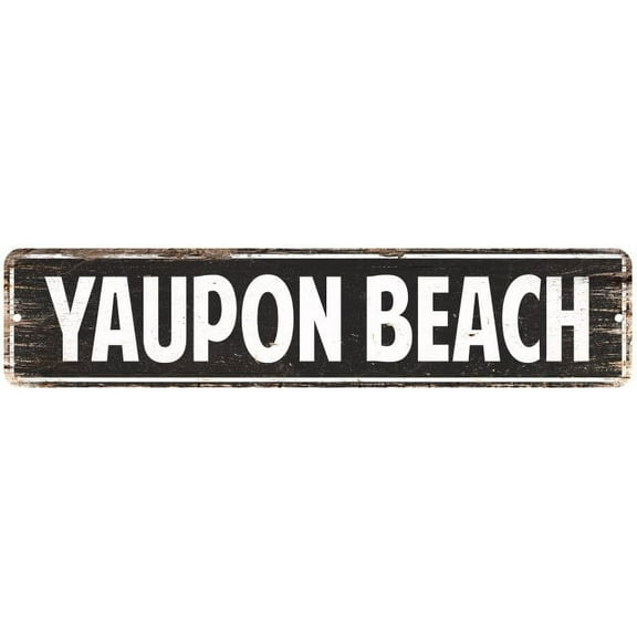 Yaupon Beach Vintage Look Gift Metal Sign Chic 4x18 204180008163