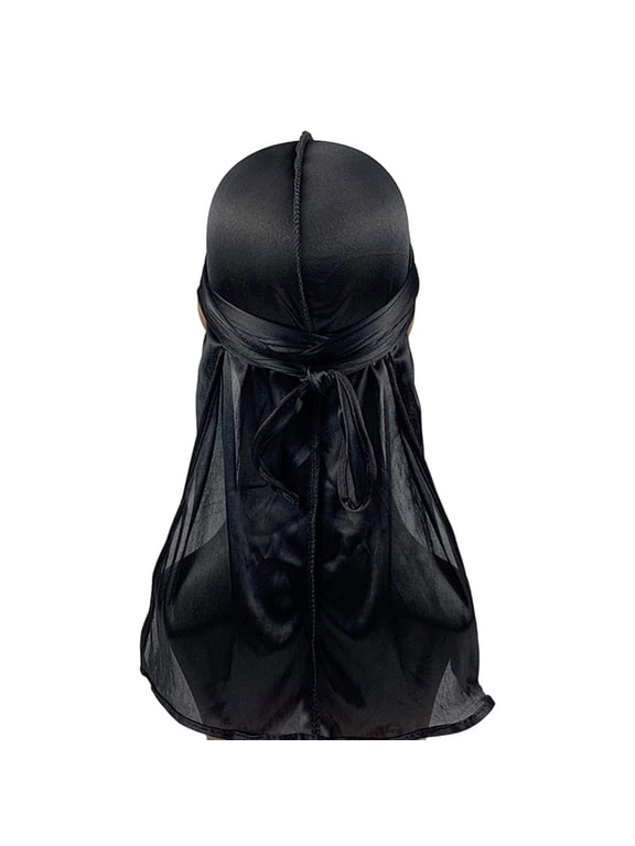 Baotou Hat Long Tail Head Wrap Durag Hat for Men Comfortable Quick Drying Pirate Hat for Braid Dreadlocks Management Wear