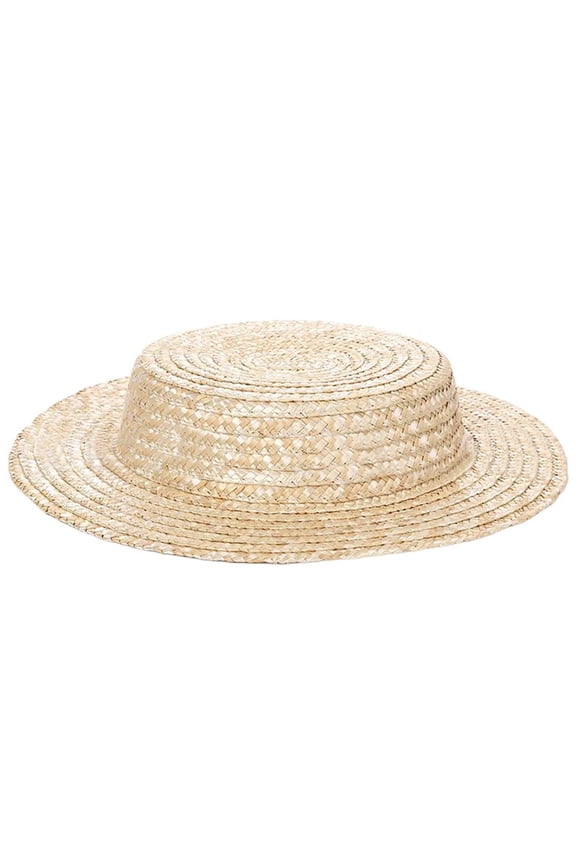 Hat Woven Straw Bonnet Hat Base for Women Breathable Victorian Straw Hat French Flat Top Hats Headwear Beach Vacation Sun Ca