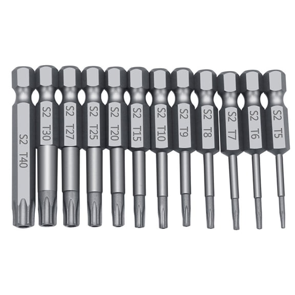 Yauxim Hollow Bit 11/12pcs Tamper Proof Security Drill Bit Set Screwdriver Flat for Head 1/4"