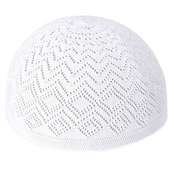Yauxim Knitted Hat Hollow out Knit Kufi for Adult Teens Muslims Breathable Casual Hat Handmade Hollow out Pray Keep Traditional Pray Hat